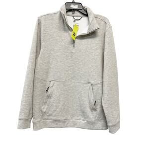 All In Motion Men's Quarter‎ Zip Fleece Sweatshirt Heather Gray Size Small